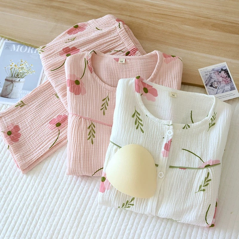 Rosy Whisper Padded Nightsuit Set